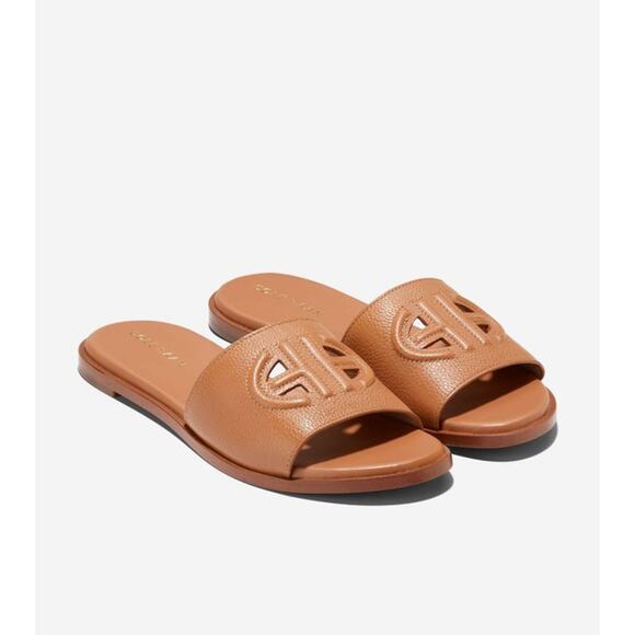 Cole Haan Flynn Logo Slide Leather Sandal - 7 B - Picture 1 of 7
